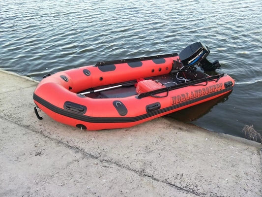 China Fast Inflation Red Color Water Rescue Boats 3.8 Meter For Fire Station supplier